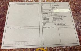 Ausweis / carte grise -  Belmondo    Typenschein 7211